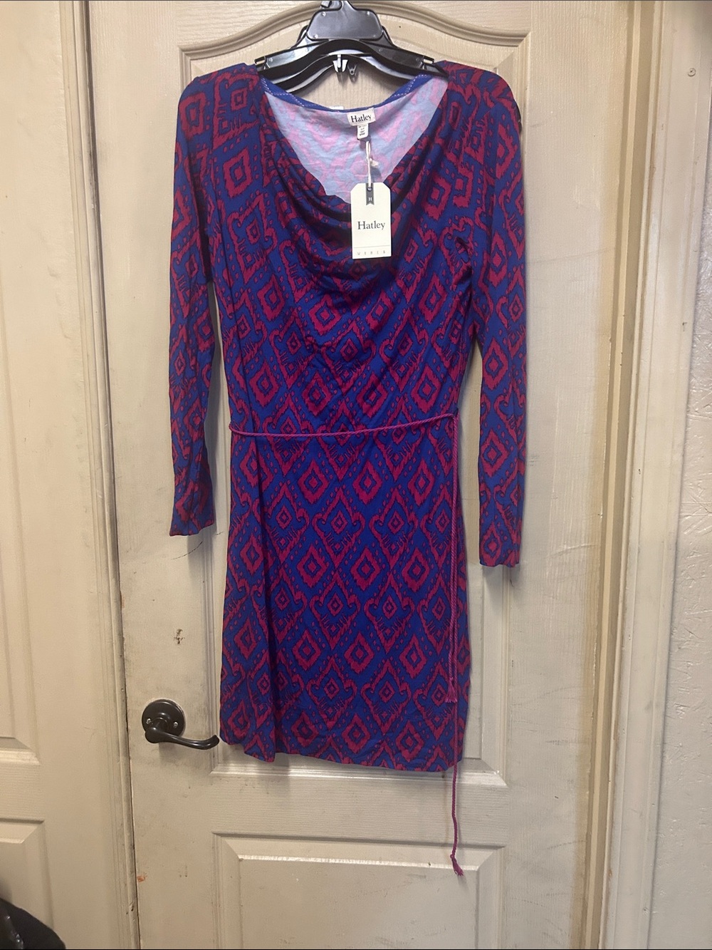Hatley Blue & Pink Geometric Lightweight Long-Sleeve Dress (OLIDB)